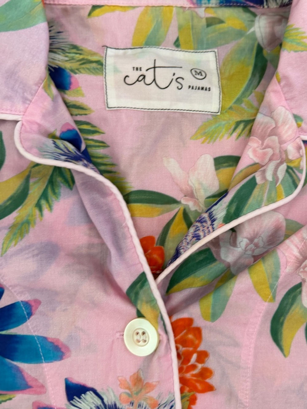 The Cat's Pajamas Tropical Floral Pajamas Size Medium - Picture 4 of 10